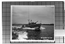 Navy 60' Fire Boat Nobs 4288 Hull C-4417 Exterior View- Underway at Full Power, From off Starbaord Bow.